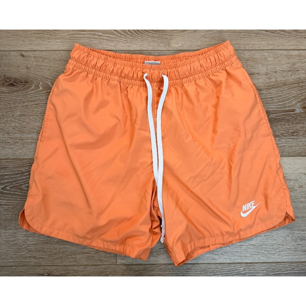 Nike Men's Club Woven Flow Shorts S Peach Orange Mesh Lined 6"
